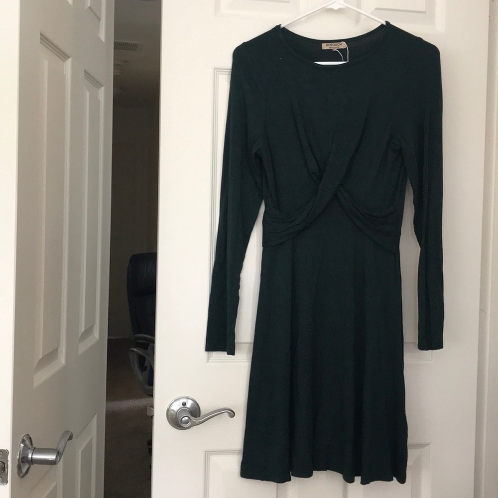 Dark green long sleeve dress